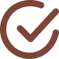 Brown check symbol on black background