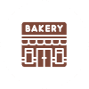 Brown bakery illustration in circle